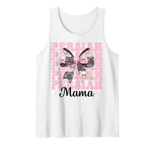 Persische Mama Mama Perserkatze Muttertag Rosa Kokette Schleife Tank Top von Womens Pink Coquette Bow Persian Cat Pet Gifts