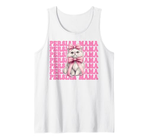 Persische Mama Mama Perserkatze Muttertag Rosa Kokette Schleife Tank Top von Womens Pink Coquette Bow Persian Cat Pet Gifts