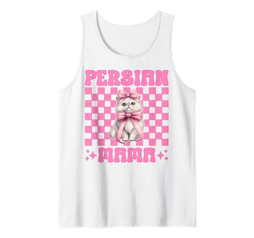 Persische Mama Mama Perserkatze Muttertag Rosa Kokette Schleife Tank Top von Womens Pink Coquette Bow Persian Cat Pet Gifts