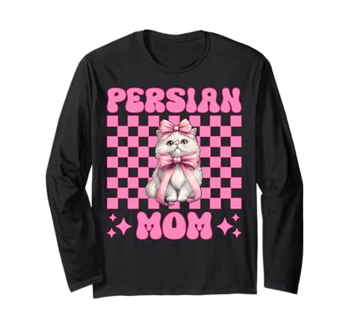 Persische Mutter Mama Perserkatze Muttertag Rosa Kokette Schleife Langarmshirt von Womens Pink Coquette Bow Persian Cat Pet Gifts