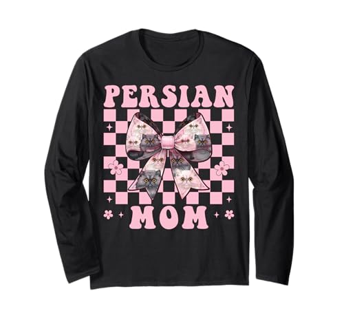 Persische Mutter Mama Perserkatze Muttertag Rosa Kokette Schleife Langarmshirt von Womens Pink Coquette Bow Persian Cat Pet Gifts