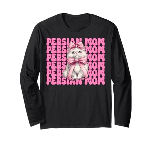 Persische Mutter Mama Perserkatze Muttertag Rosa Kokette Schleife Langarmshirt von Womens Pink Coquette Bow Persian Cat Pet Gifts