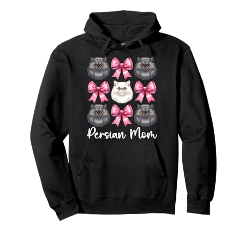 Persische Mutter Mama Perserkatze Muttertag Rosa Kokette Schleife Pullover Hoodie von Womens Pink Coquette Bow Persian Cat Pet Gifts