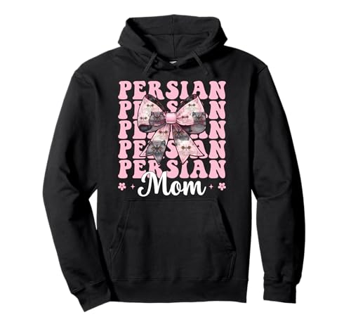 Persische Mutter Mama Perserkatze Muttertag Rosa Kokette Schleife Pullover Hoodie von Womens Pink Coquette Bow Persian Cat Pet Gifts