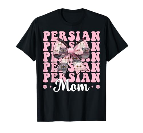 Persische Mutter Mama Perserkatze Muttertag Rosa Kokette Schleife T-Shirt von Womens Pink Coquette Bow Persian Cat Pet Gifts