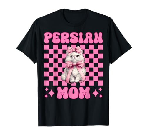 Persische Mutter Mama Perserkatze Muttertag Rosa Kokette Schleife T-Shirt von Womens Pink Coquette Bow Persian Cat Pet Gifts