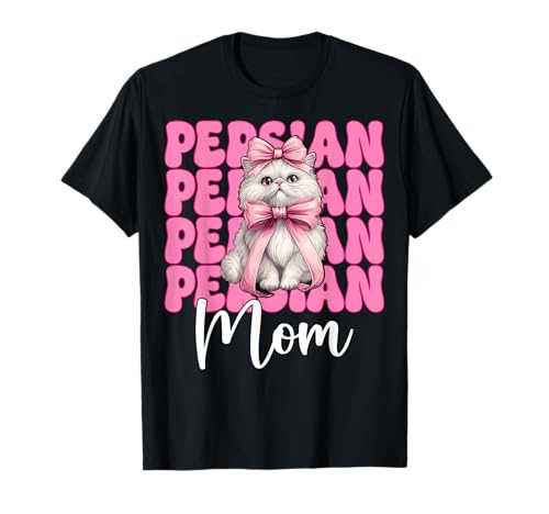 Persische Mutter Mama Perserkatze Muttertag Rosa Kokette Schleife T-Shirt von Womens Pink Coquette Bow Persian Cat Pet Gifts