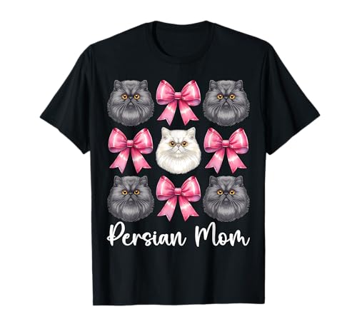 Persische Mutter Mama Perserkatze Muttertag Rosa Kokette Schleife T-Shirt von Womens Pink Coquette Bow Persian Cat Pet Gifts