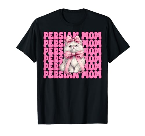 Persische Mutter Mama Perserkatze Muttertag Rosa Kokette Schleife T-Shirt von Womens Pink Coquette Bow Persian Cat Pet Gifts