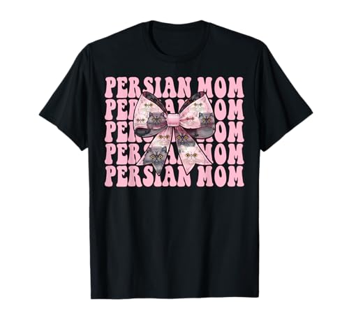 Persische Mutter Mama Perserkatze Muttertag Rosa Kokette Schleife T-Shirt von Womens Pink Coquette Bow Persian Cat Pet Gifts