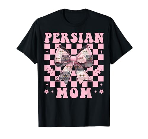 Persische Mutter Mama Perserkatze Muttertag Rosa Kokette Schleife T-Shirt von Womens Pink Coquette Bow Persian Cat Pet Gifts