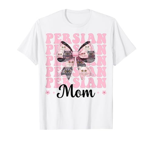 Persische Mutter Mama Perserkatze Muttertag Rosa Kokette Schleife T-Shirt von Womens Pink Coquette Bow Persian Cat Pet Gifts
