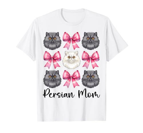 Persische Mutter Mama Perserkatze Muttertag Rosa Kokette Schleife T-Shirt von Womens Pink Coquette Bow Persian Cat Pet Gifts