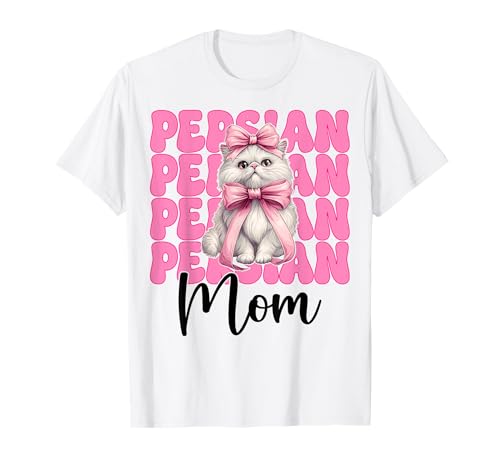 Persische Mutter Mama Perserkatze Muttertag Rosa Kokette Schleife T-Shirt von Womens Pink Coquette Bow Persian Cat Pet Gifts