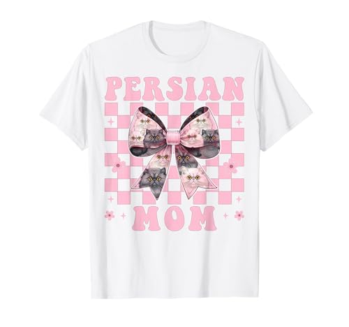 Persische Mutter Mama Perserkatze Muttertag Rosa Kokette Schleife T-Shirt von Womens Pink Coquette Bow Persian Cat Pet Gifts