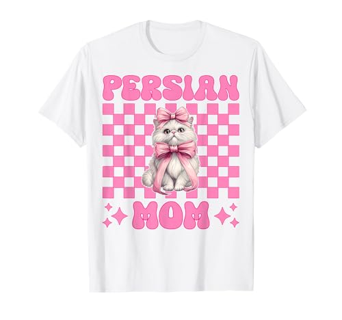Persische Mutter Mama Perserkatze Muttertag Rosa Kokette Schleife T-Shirt von Womens Pink Coquette Bow Persian Cat Pet Gifts
