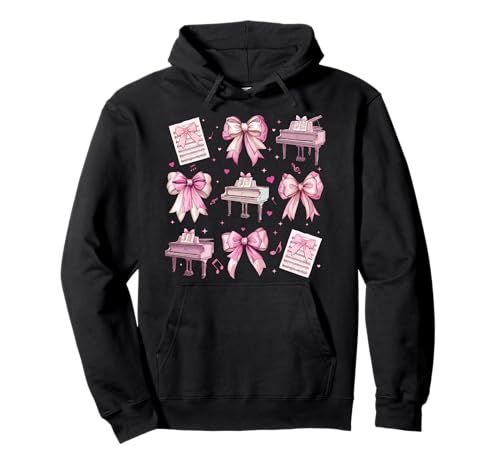 Pianist, Klavierinstrument, Mädchen, Kokette, Bogen, Rosa, Mama Pullover Hoodie von Womens Pink Coquette Bow Pianist Piano Gifts