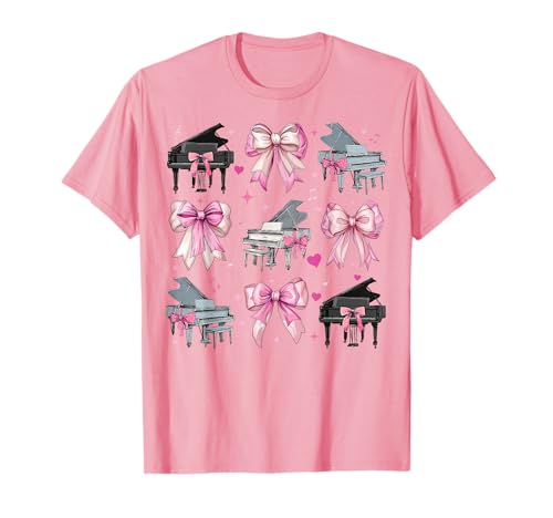 Klavierinstrument Pianistin Girl Coquette Bow Pink Mom T-Shirt Klavierinstrument Pianistin Girl Coquette Bow Pink Mom T-Shirt von Womens Pink Coquette Bow Piano Instrument Gifts