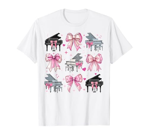Klavierinstrument Pianistin Girl Coquette Bow Pink Mom T-Shirt Klavierinstrument Pianistin Girl Coquette Bow Pink Mom T-Shirt von Womens Pink Coquette Bow Piano Instrument Gifts