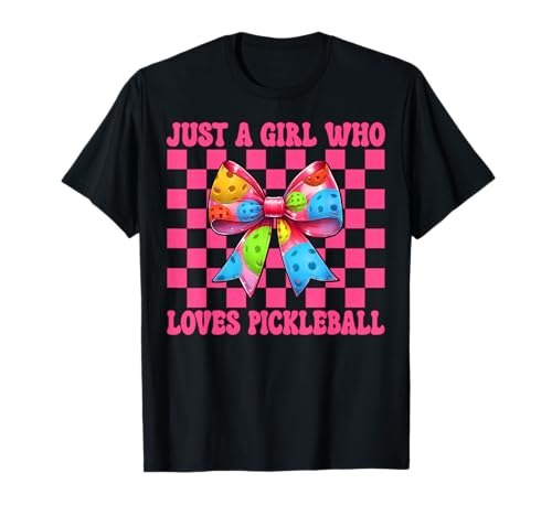 Nur ein Mädchen, das Pickleball Mom Muttertag liebt T-Shirt Nur ein Mädchen, das Pickleball Mom Muttertag liebt T-Shirt von Womens Pink Coquette Bow Pickleball Player Gifts
