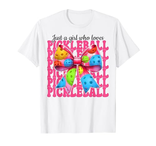 Nur ein Mädchen, das Pickleball Mom Muttertag liebt T-Shirt von Womens Pink Coquette Bow Pickleball Player Gifts