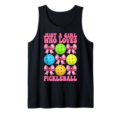 Nur ein Mädchen, das Pickleball Mom Muttertag liebt Tank Top Nur ein Mädchen, das Pickleball Mom Muttertag liebt Tank Top von Womens Pink Coquette Bow Pickleball Player Gifts