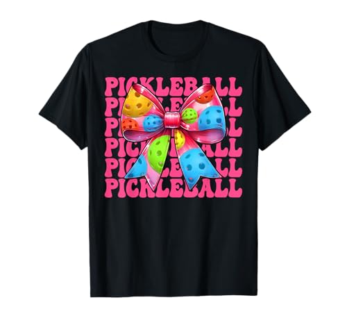 Pickleball Mädchen Pickleball Mama Muttertag Rosa Kokette T-Shirt von Womens Pink Coquette Bow Pickleball Player Gifts