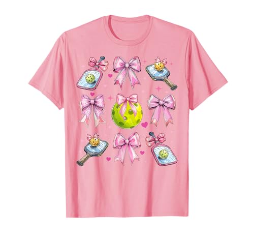 Pickleball Paddelball Mädchen Kokette Schleife Rosa Mama T-Shirt von Womens Pink Coquette Bow Pickleball Player Gifts