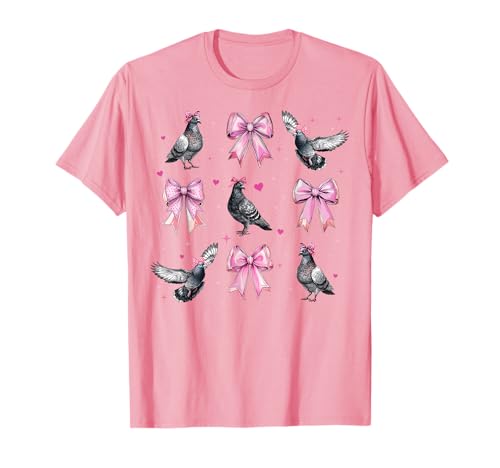 Taubenvogel-Mädchen Kokette Schleife Rosa Mama T-Shirt von Womens Pink Coquette Bow Pigeon Bird Gifts