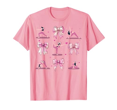 Pilates Fitness Workout Mädchen Kokette Schleife Rosa Mama T-Shirt von Womens Pink Coquette Bow Pilates Fitness Gifts