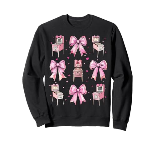 Pinball Arcade Spiel Mädchen Kokette Schleife Rosa Mama Sweatshirt von Womens Pink Coquette Bow Pinball Arcade Game Gifts