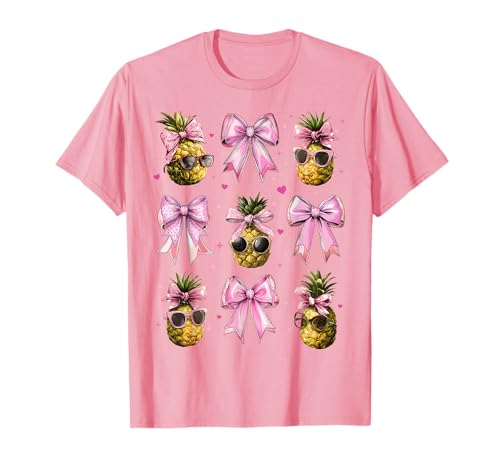 Ananas Hawaii Hawaii Sonnenbrille Mädchen Kokette Schleife Rosa T-Shirt Ananas Hawaii Hawaii Sonnenbrille Mädchen Kokette Schleife Rosa T-Shirt von Womens Pink Coquette Bow Pineapple Hawaii Gifts