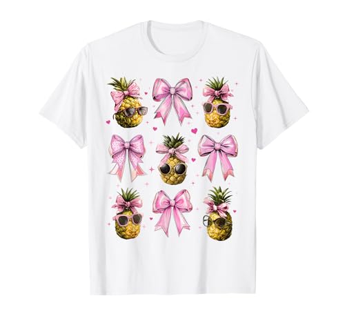 Ananas Hawaii Hawaii Sonnenbrille Mädchen Kokette Schleife Rosa T-Shirt Ananas Hawaii Hawaii Sonnenbrille Mädchen Kokette Schleife Rosa T-Shirt von Womens Pink Coquette Bow Pineapple Hawaii Gifts