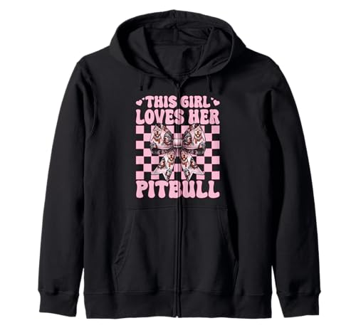 Dieses Mädchen liebt ihren pinkfarbenen Kokettenbogen mit Pitbull-Hund Kapuzenjacke Dieses Mädchen liebt ihren pinkfarbenen Kokettenbogen mit Pitbull-Hund Kapuzenjacke von Womens Pink Coquette Bow Pitbull Dog Gifts
