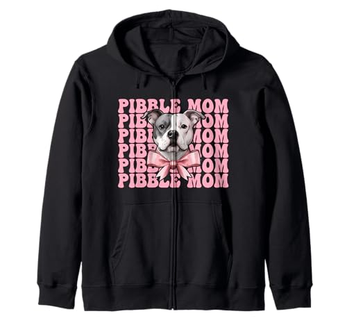 Pibble Mom Pitbull Mom Mama Hund Muttertag Kokette Schleife Kapuzenjacke von Womens Pink Coquette Bow Pitbull Dog Gifts