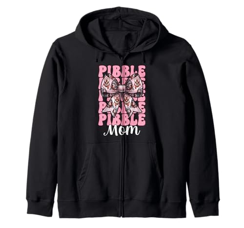 Pibble Mom Pitbull Mom Mama Hund Muttertag Kokette Schleife Kapuzenjacke Pibble Mom Pitbull Mom Mama Hund Muttertag Kokette Schleife Kapuzenjacke von Womens Pink Coquette Bow Pitbull Dog Gifts