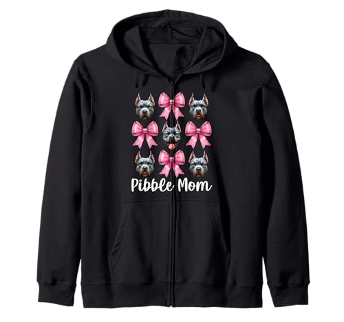 Pibble Mom Pitbull Mom Mama Hund Muttertag Kokette Schleife Kapuzenjacke Pibble Mom Pitbull Mom Mama Hund Muttertag Kokette Schleife Kapuzenjacke von Womens Pink Coquette Bow Pitbull Dog Gifts