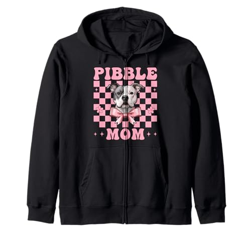 Pibble Mom Pitbull Mom Mama Hund Muttertag Kokette Schleife Kapuzenjacke von Womens Pink Coquette Bow Pitbull Dog Gifts