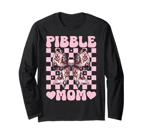 Pibble Mom Pitbull Mom Mama Hund Muttertag Kokette Schleife Langarmshirt Pibble Mom Pitbull Mom Mama Hund Muttertag Kokette Schleife Langarmshirt von Womens Pink Coquette Bow Pitbull Dog Gifts