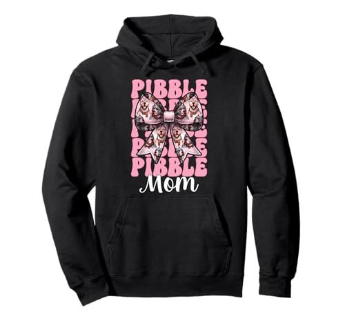 Pibble Mom Pitbull Mom Mama Hund Muttertag Kokette Schleife Pullover Hoodie von Womens Pink Coquette Bow Pitbull Dog Gifts