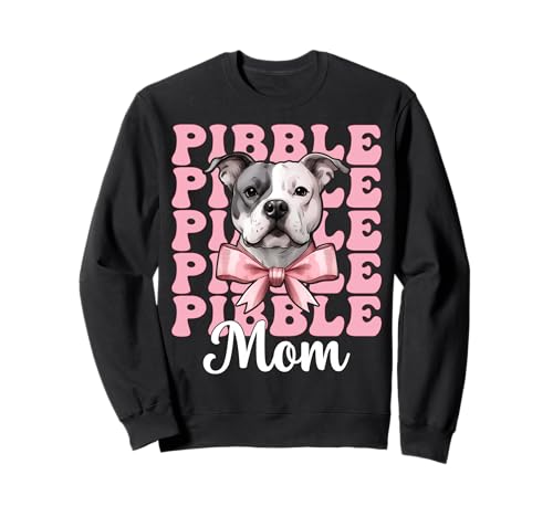 Pibble Mom Pitbull Mom Mama Hund Muttertag Kokette Schleife Sweatshirt Pibble Mom Pitbull Mom Mama Hund Muttertag Kokette Schleife Sweatshirt von Womens Pink Coquette Bow Pitbull Dog Gifts