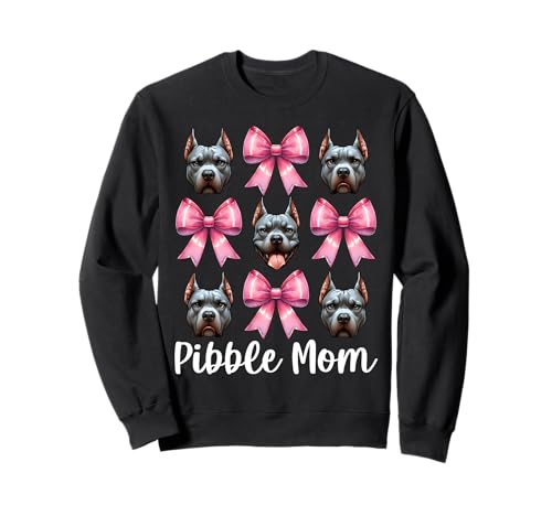 Pibble Mom Pitbull Mom Mama Hund Muttertag Kokette Schleife Sweatshirt Pibble Mom Pitbull Mom Mama Hund Muttertag Kokette Schleife Sweatshirt von Womens Pink Coquette Bow Pitbull Dog Gifts