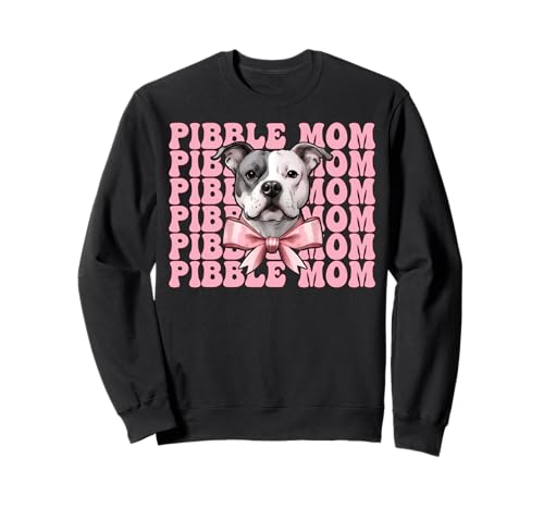 Pibble Mom Pitbull Mom Mama Hund Muttertag Kokette Schleife Sweatshirt von Womens Pink Coquette Bow Pitbull Dog Gifts