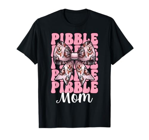 Pibble Mom Pitbull Mom Mama Hund Muttertag Kokette Schleife T-Shirt Pibble Mom Pitbull Mom Mama Hund Muttertag Kokette Schleife T-Shirt von Womens Pink Coquette Bow Pitbull Dog Gifts