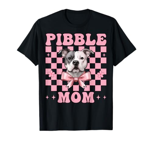 Pibble Mom Pitbull Mom Mama Hund Muttertag Kokette Schleife T-Shirt Pibble Mom Pitbull Mom Mama Hund Muttertag Kokette Schleife T-Shirt von Womens Pink Coquette Bow Pitbull Dog Gifts