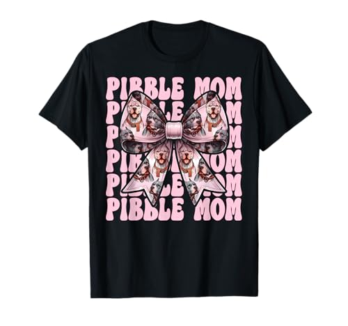 Pibble Mom Pitbull Mom Mama Hund Muttertag Kokette Schleife T-Shirt Pibble Mom Pitbull Mom Mama Hund Muttertag Kokette Schleife T-Shirt von Womens Pink Coquette Bow Pitbull Dog Gifts