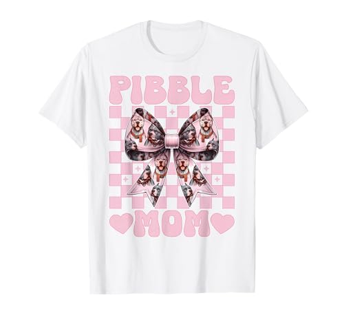 Pibble Mom Pitbull Mom Mama Hund Muttertag Kokette Schleife T-Shirt von Womens Pink Coquette Bow Pitbull Dog Gifts