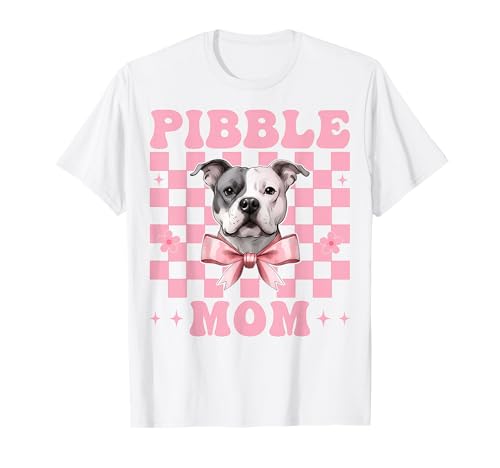 Pibble Mom Pitbull Mom Mama Hund Muttertag Kokette Schleife T-Shirt Pibble Mom Pitbull Mom Mama Hund Muttertag Kokette Schleife T-Shirt von Womens Pink Coquette Bow Pitbull Dog Gifts
