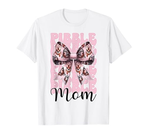 Pibble Mom Pitbull Mom Mama Hund Muttertag Kokette Schleife T-Shirt Pibble Mom Pitbull Mom Mama Hund Muttertag Kokette Schleife T-Shirt von Womens Pink Coquette Bow Pitbull Dog Gifts