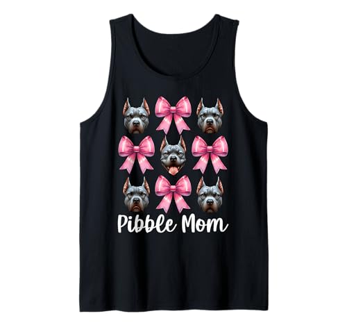 Pibble Mom Pitbull Mom Mama Hund Muttertag Kokette Schleife Tank Top Pibble Mom Pitbull Mom Mama Hund Muttertag Kokette Schleife Tank Top von Womens Pink Coquette Bow Pitbull Dog Gifts